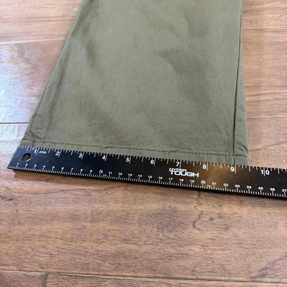 A New Day Women Olive Green Pleated Wide Leg Pants Size 12 - Picture 7 of 8